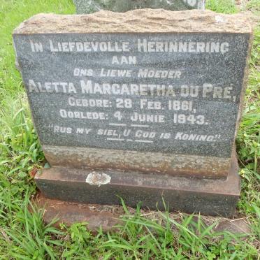 PRE Aletta Margaretha, du 1861-1943