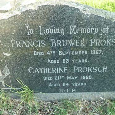 PROKSCH Francis Bruwer -1967 &amp; Catherine -1990
