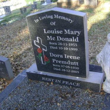 PREMDUTT Dora Irene 1930-2005 :: McDONALD Louise Mary 1955-1999