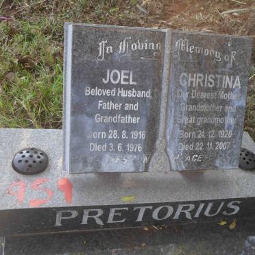 PRETORIUS Joel 1916-1976 &amp; Christina 1920-2007