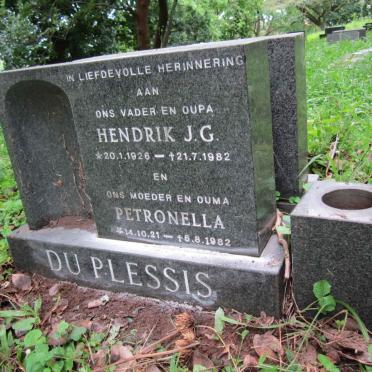 PLESSIS Hendrik J.G., du 1926-1982 &amp; Petronella 1921-1982