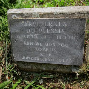 PLESSIS Sarel Ernest, du 1930-1971