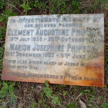 PHIPSON Clement Augustine 1856-1941 &amp; Marion Josephine 1863-1947