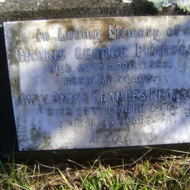 PEARSON Harrie George -1953 &amp; Mary Annie Frances -1956