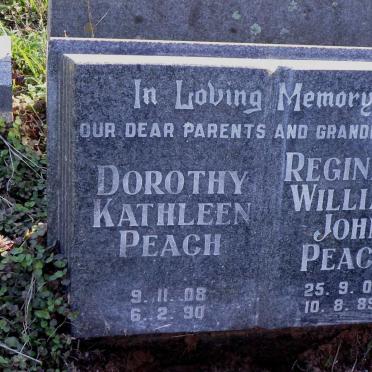 PEACH Reginald William John 1907-1989 &amp; Dorothy Kathleen 1908-1990