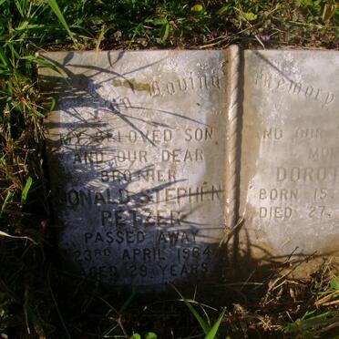 PETZER Donald Stephen -1964 :: PETZER Dorothy 1904-1986