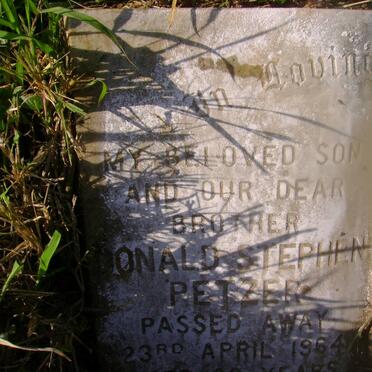 PETZER Donald Stephen -1964 