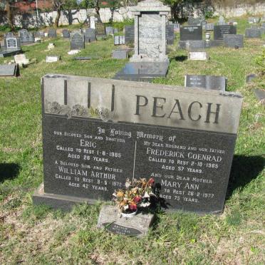 PEACH Frederick Coenrad -1965 &amp; Mary Ann -1977 :: PEACH William Arthur -1972 :: PEACH Eric -1965