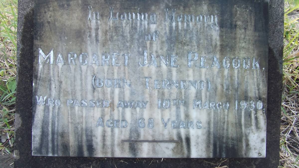 PEACOCK Margaret Jane nee TERNENT -1930