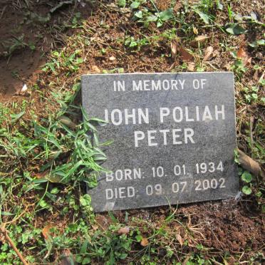 PETER John Poliah 1934-2002
