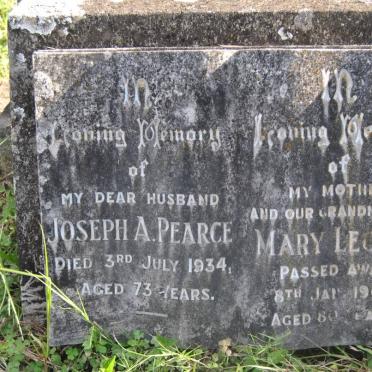 PEARCE Joseph A. -1934 &amp; Mary Leonie -1969