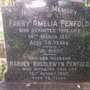 PENFOLD Harvey Rosslewyn -1959 &amp; Fanny Amelia -1951