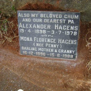 PENNY John E. F. -1942 &amp; Lillian Jane -1960 :: HAGENS Alexander 1898-1978 &amp; Mona Florence PENNY 1896-1988