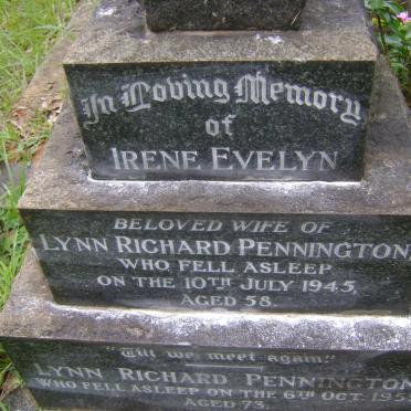 PENNINGTON Lynn Richard -1959 &amp; Irene Evelyn -1945