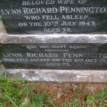 PENNINGTON Lynn Richard -1959 &amp; Irene Evelyn -1945