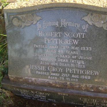 PETTIGREW Robert Scott -1933 &amp; Jessie Croy -1968 :: PETTIGREW Derrick Croy -1923 :: PETTIGREW Cecil John -1947