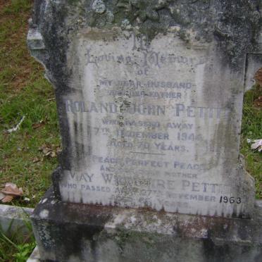 PETTIT Roland John -1944 &amp; May Wiltshire -1963