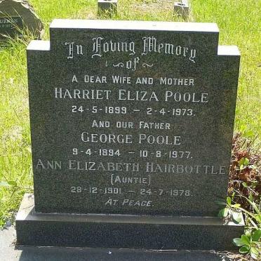 POOLE George 1894-1977 &amp; Harriet Eliza 1899-1973 :: HAIRBOTTLE Ann Elizabeth 1901-1978