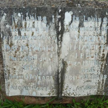 POOLE David -1939 &amp; Andrina Elizabeth LE BON -1961