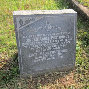 POSTHUMUS Conrad Adolf -1958 &amp; Edith Maud 1903-1990