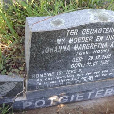 POTGIETER Johanna Margretha Anna-Marie nee KOCK 1898-1995