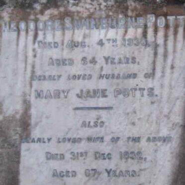 POTTS Theodore Swinburne -1930 &amp; Mary Jane –1932
