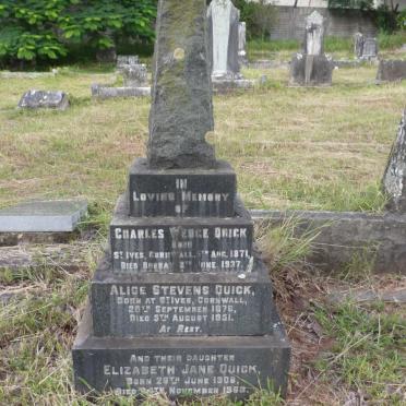 QUICK Charles Wedge 1871-1937 &amp; Alice Stevens 1876-1951 :: QUICK Elizabeth Jane 1906-1963