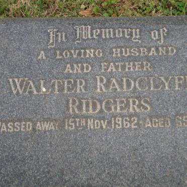 RIDGERS Walter Radclyffe -1962