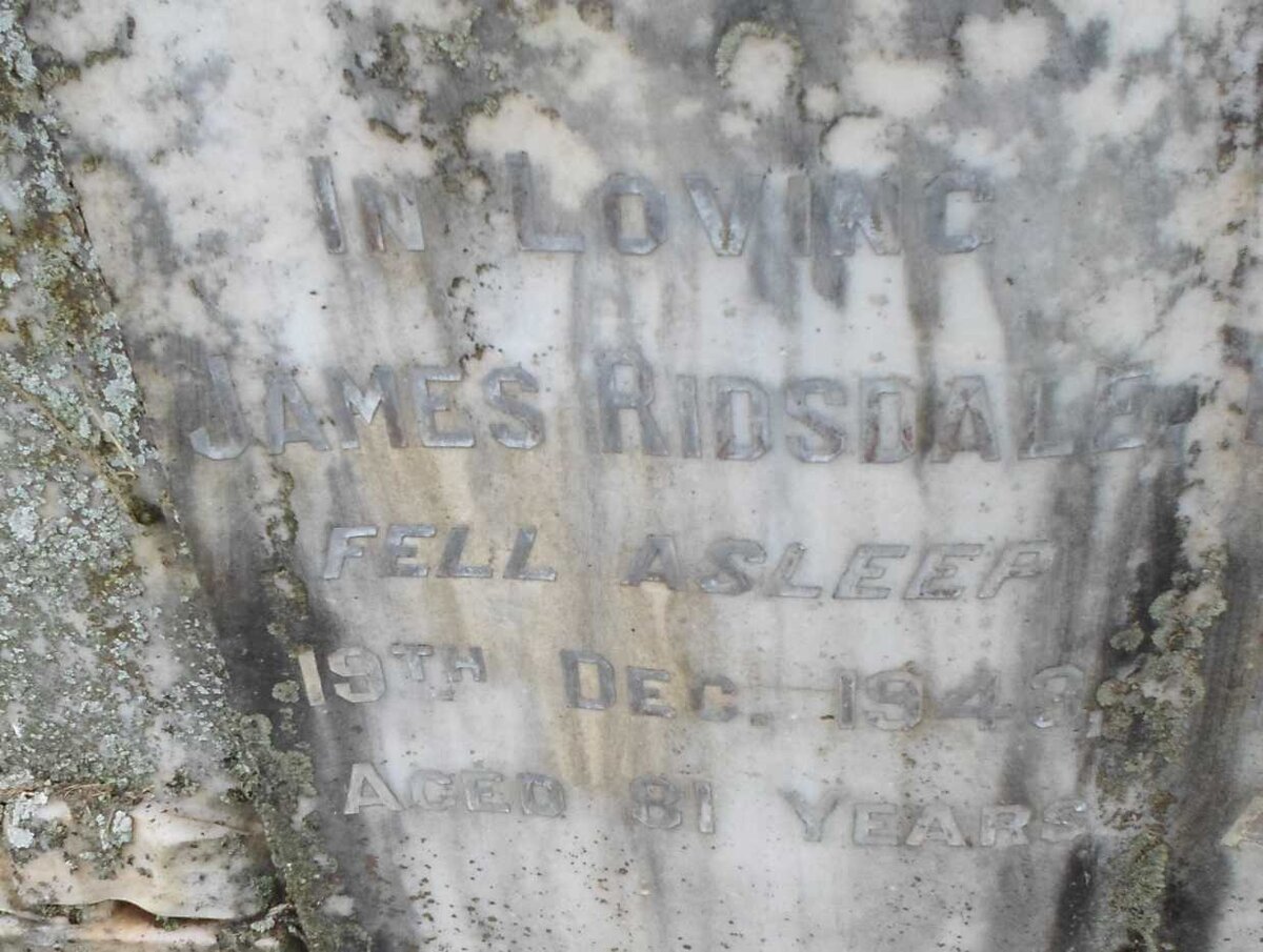 RIDSDALE James -1943 &amp; Eliza Jane -1946