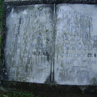 RICHARDS Thomas - 1948 &amp; Alice Maud -1957