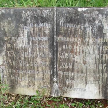 RENSBURG Peter Christopher, van -1961 &amp; Caroline Frederica -1979