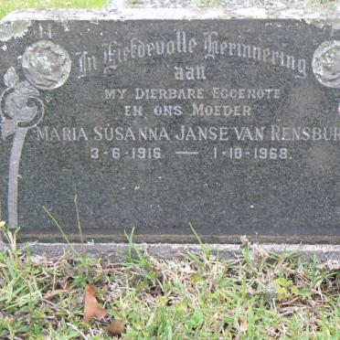 RENSBURG Maria Susanna, Janse van 1916-1968 