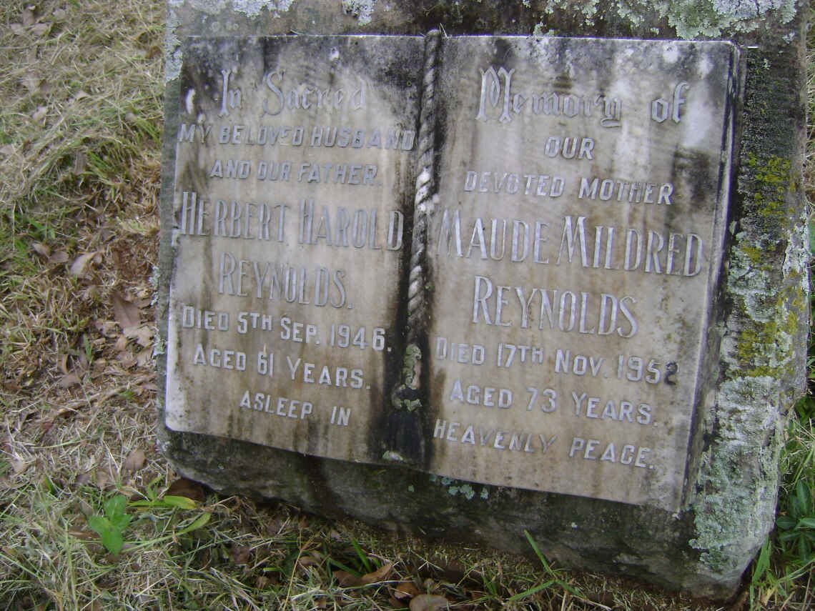 REYNOLDS Herbert Harold -1946 &amp; Maude Mildred -1952