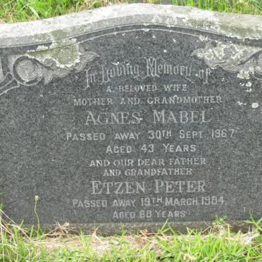 REITSMA Etzen Peter -1984 &amp; Agnes Mabel -1967