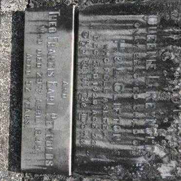 REYNOLDS Queenie L. -1920 :: REYNOLDS Theo Francis Earl -1945 