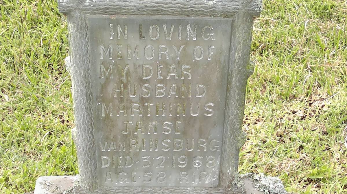 RENSBURG Marthinus, Janse van -1968