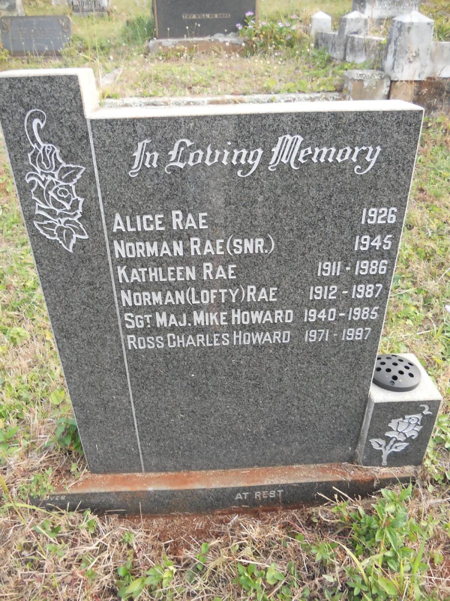 RAE Alice -1926 :: RAE Norman -1945 :: RAE Kathleen 1911-1986 :: RAE Norman 1912-1987
