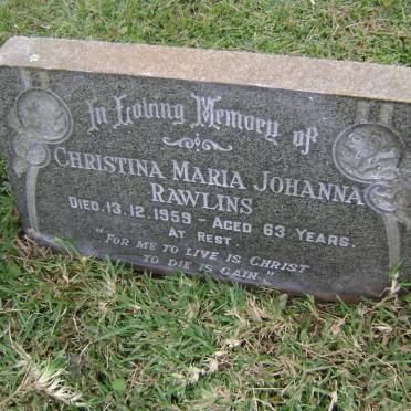 RAWLINS Christina Maria Johanna -1959