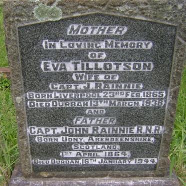 RAINNIE John 1864-1944 &amp; Eva Tillotson 1865-1938