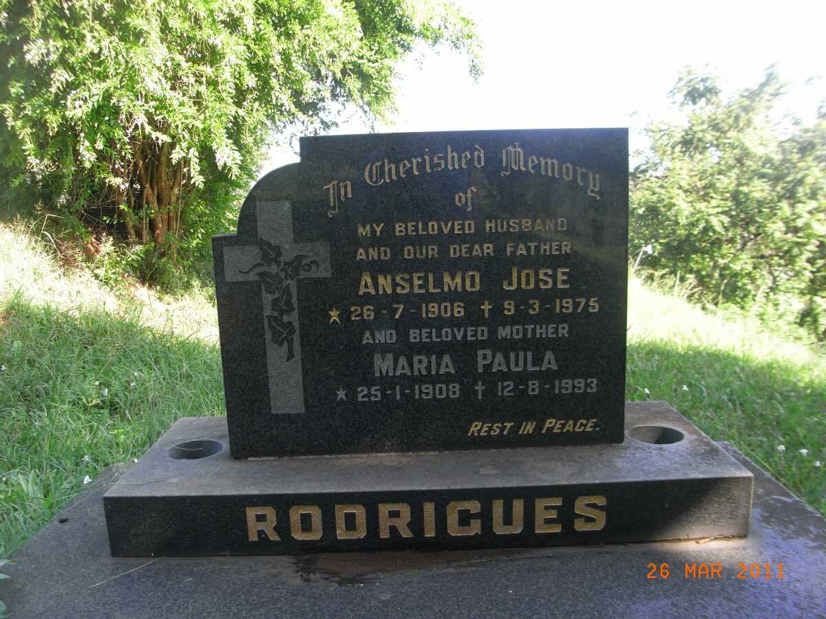 RODRIGUES Anselmo Jose 1906-1975 &amp; Maria Paula 1908-1993