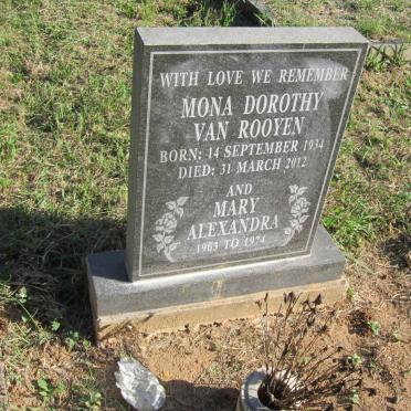 ROOYEN Mona Dorothy, van 1934-2012 :: VAN ROOYEN Mary Alexandra 1963-1974