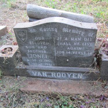 ROOYEN Lionel, van 1961-1981