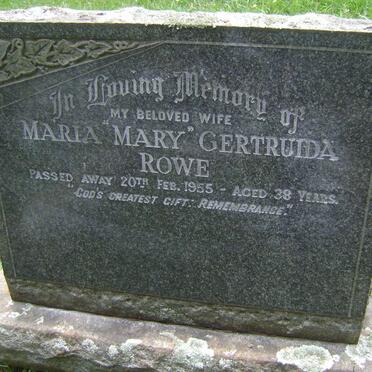 ROWE Maria Gertruida -1955
