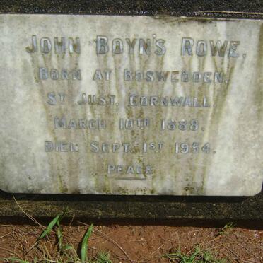 ROWE John Boyn's 1888-1954