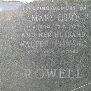 ROWELL Walter Edward 1882-1962 &amp; Mary 1890-1937