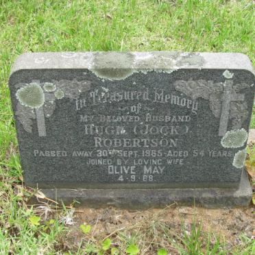 ROBERTSON Hugh -1965 &amp; Olive May  -1988