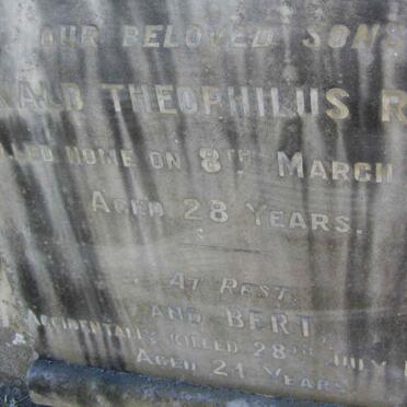 ROSS Ronald Theophilus -1932 :: ROSS Bert -1933