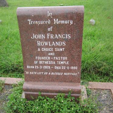 ROWLANDS John Francis 1909-1980