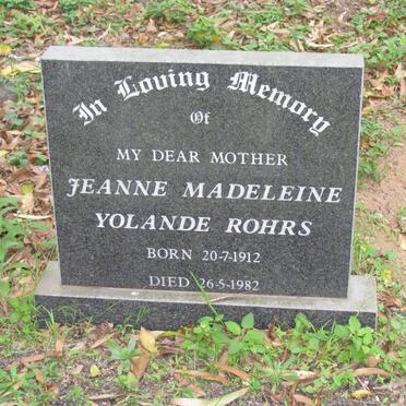ROHRS Jeanne Madeleine Yolanda 1912-1982