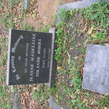 ROHRS Jeanne Madeleine Yolande 1912-1982 :: SENEQUE Anne Mathilde -1966